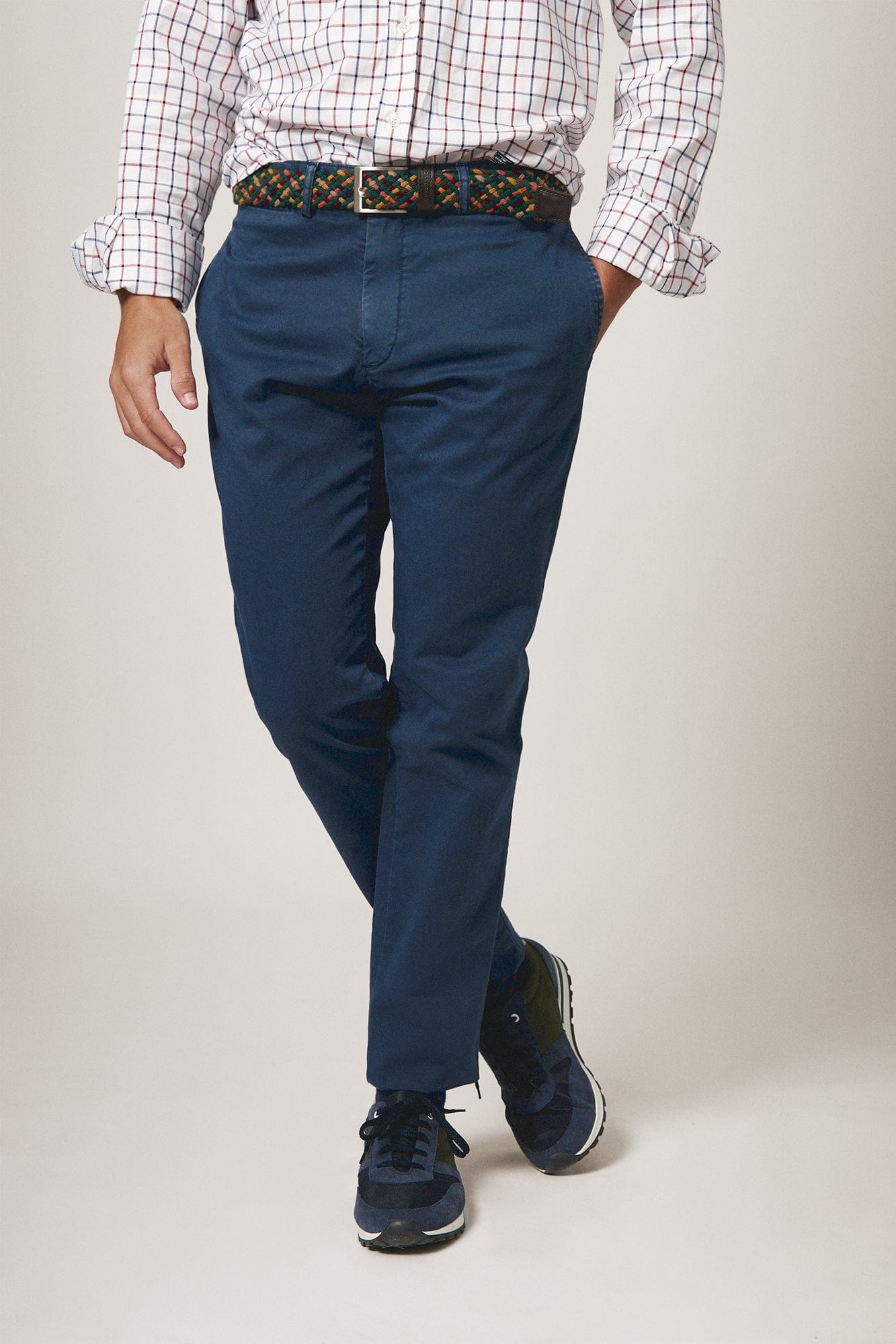 Pantalón Chino Combinacion Hombre Pantalon Azul Pantalones Chinos