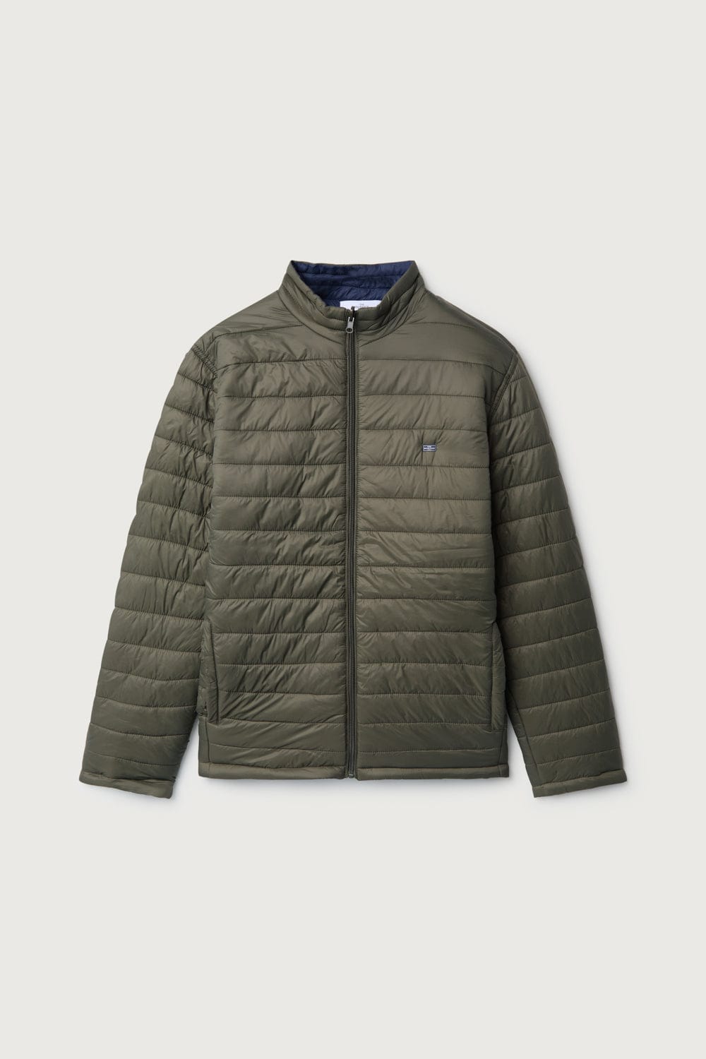 The Chaqueta Acolchada Khaki y Azul-1
