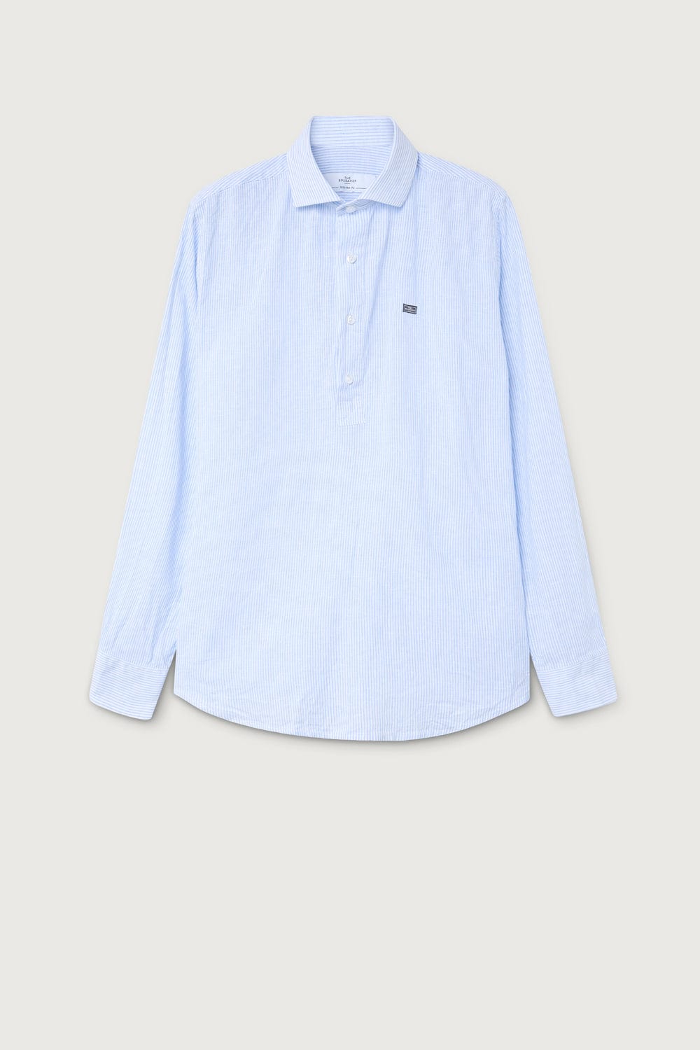 The Cotton Linen Polera Celeste Raya Fina