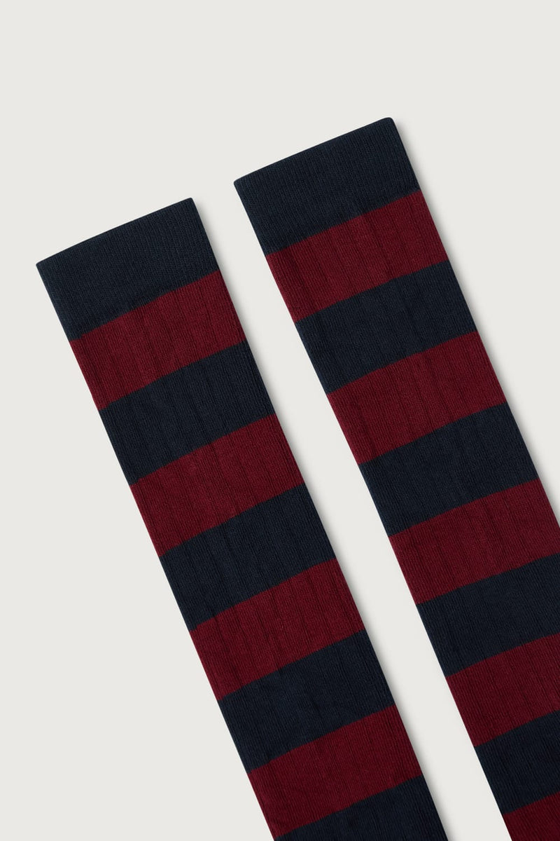 The Sock Rayas Azul y Granate-zoom-