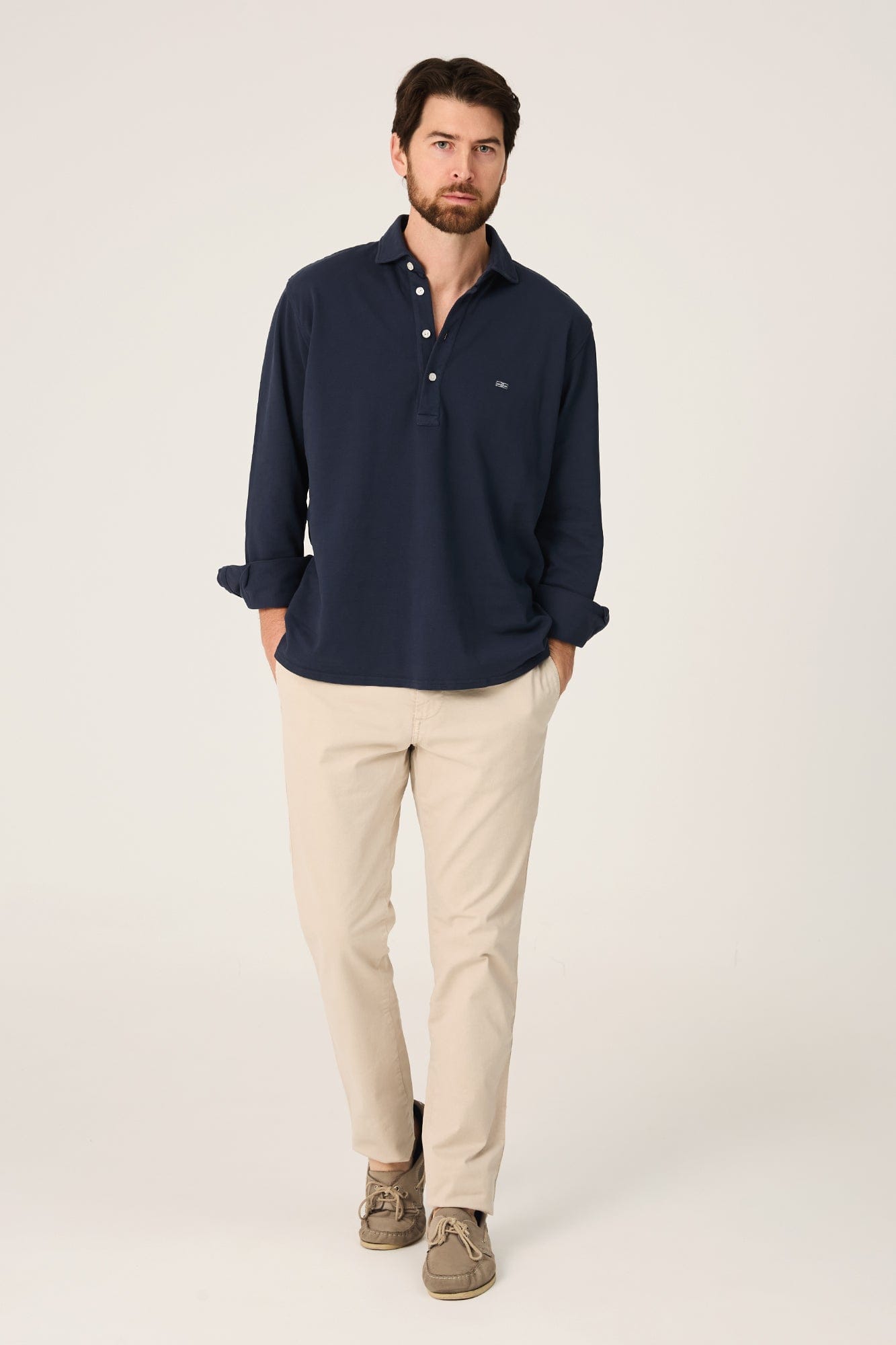 Cotton Polera Azul Marino Chino Beige Seimera