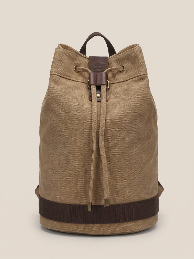 The Drawstring Backpack Beige-zoom-