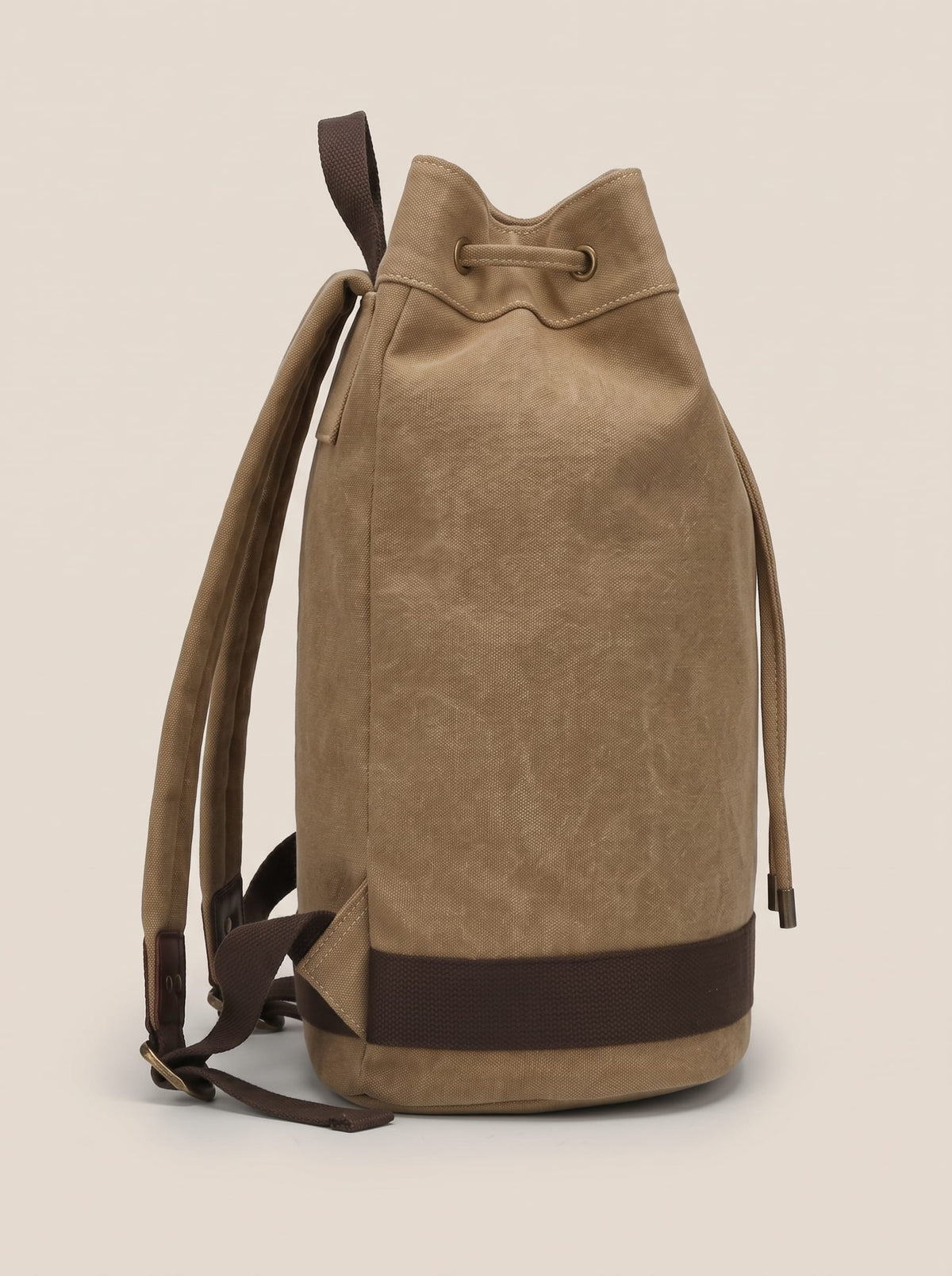 The Drawstring Backpack Beige