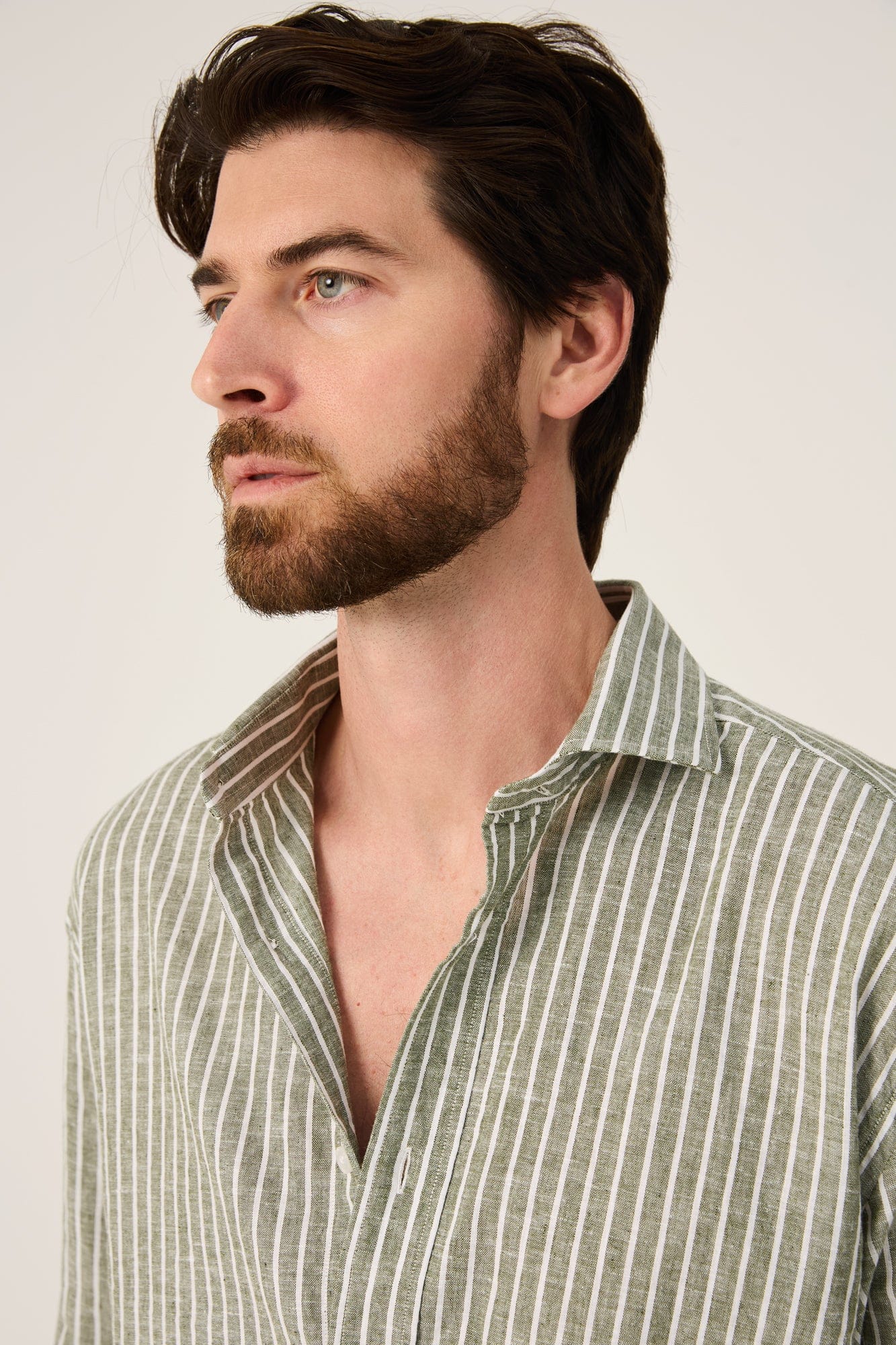 The Cotton Linen Camisa Raya verde