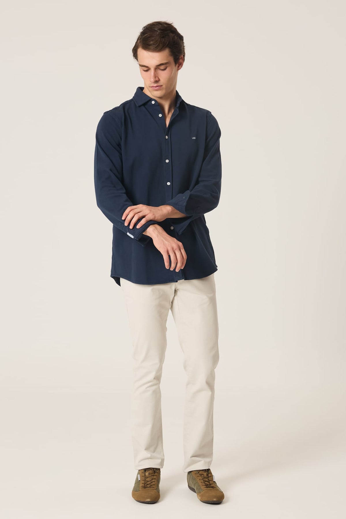 The Cotton Camisa Azul Marino-1