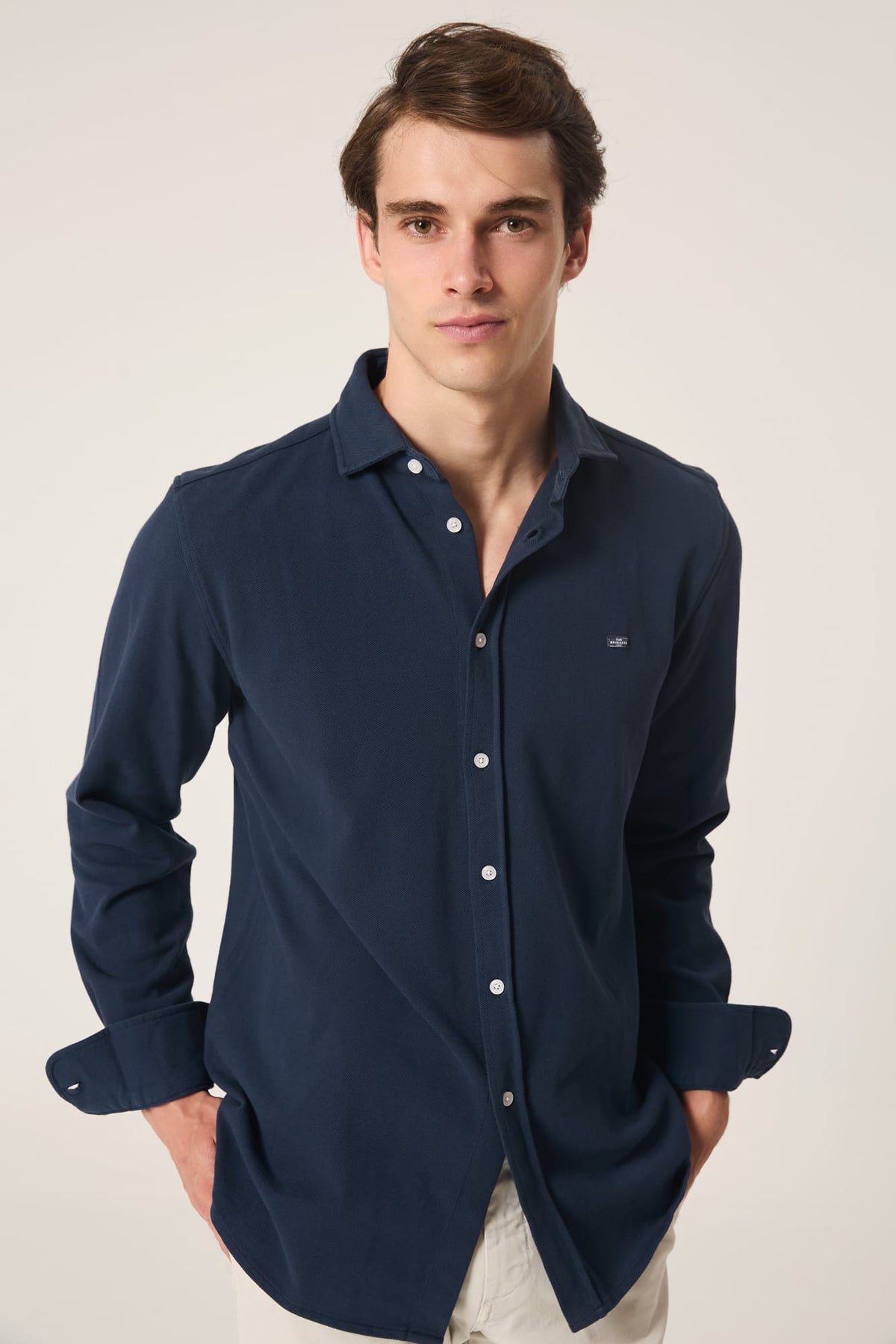 The Cotton Camisa Azul Marino-3