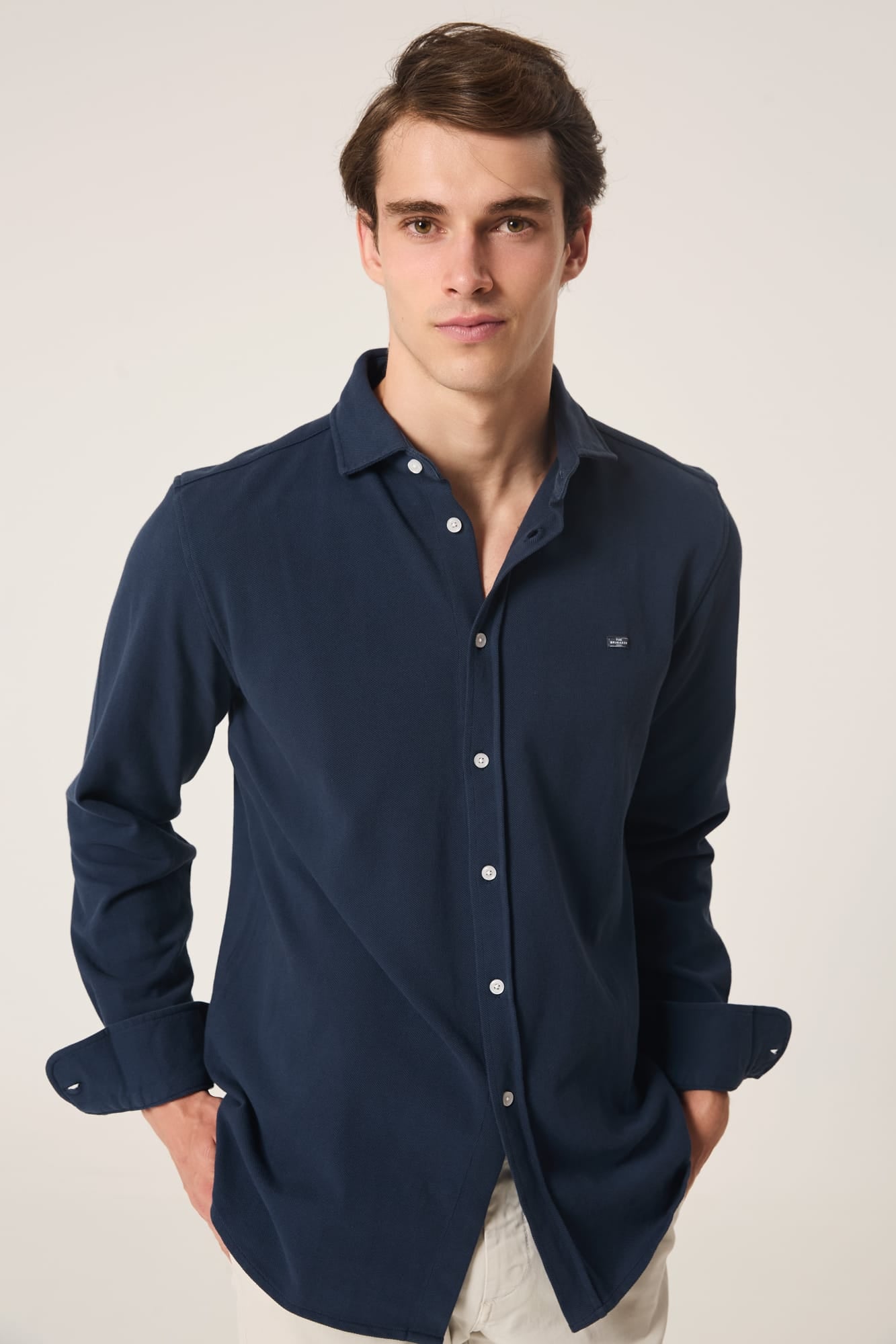 The Cotton Camisa Azul Marino-zoom-3