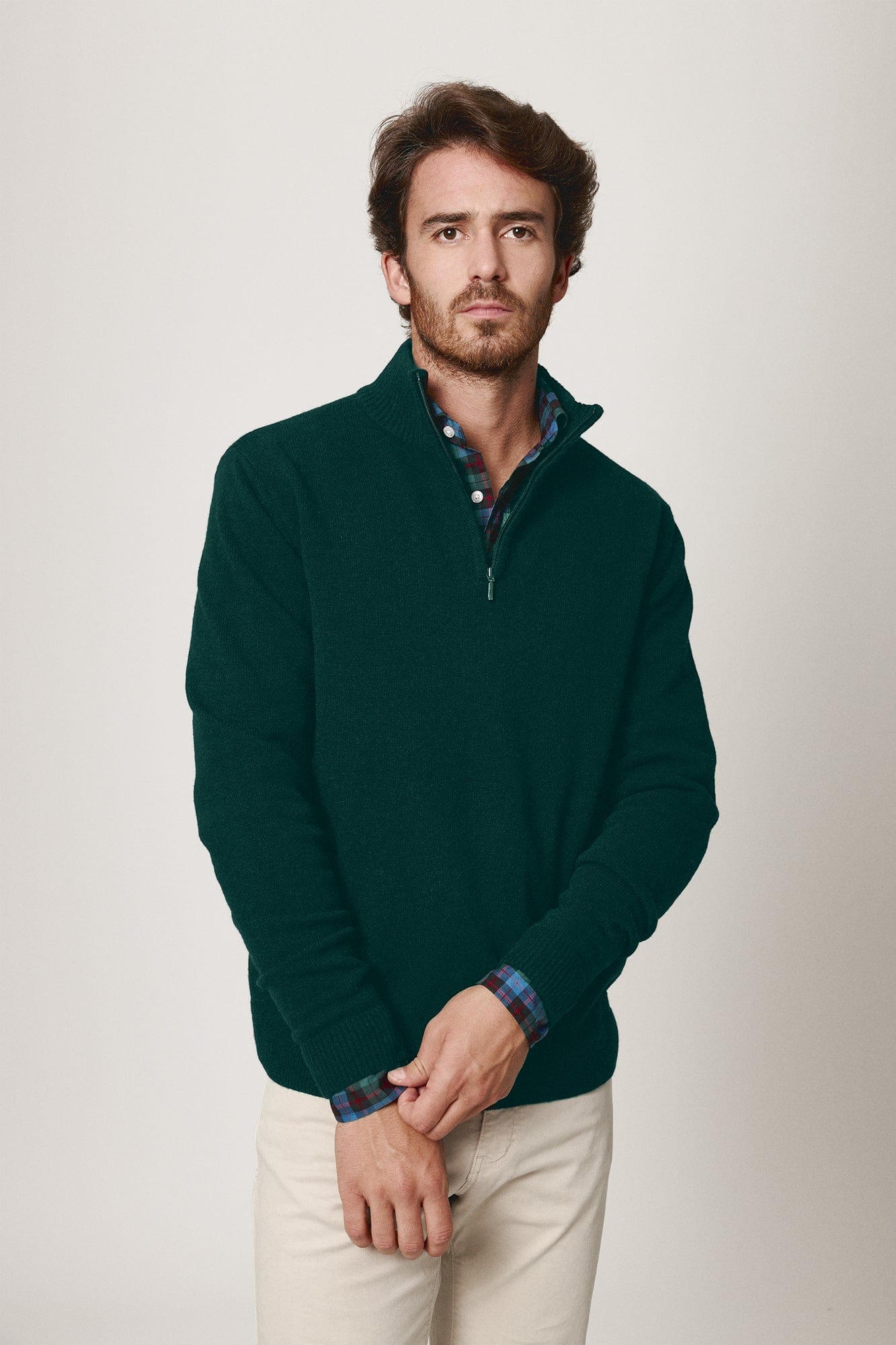 The Lambswool HalfZip Verde Ciudadela-zoom-1