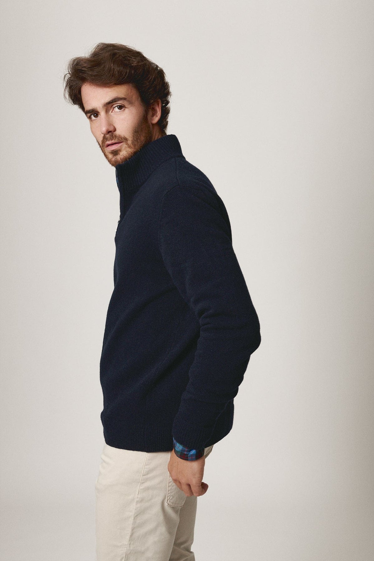The Lambswool HalfZip Azul Marino