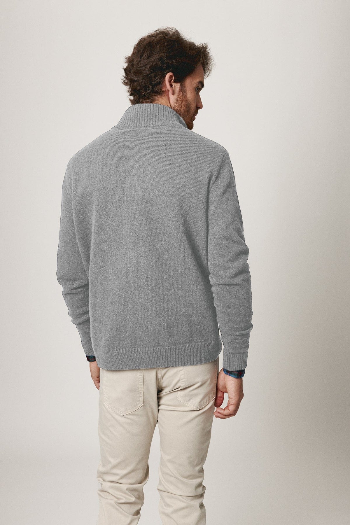 The Lambswool HalfZip Gris Huesca-zoom-4