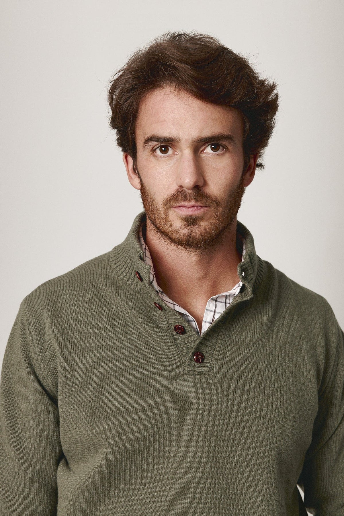 The Lambswool Botones Verde Pino