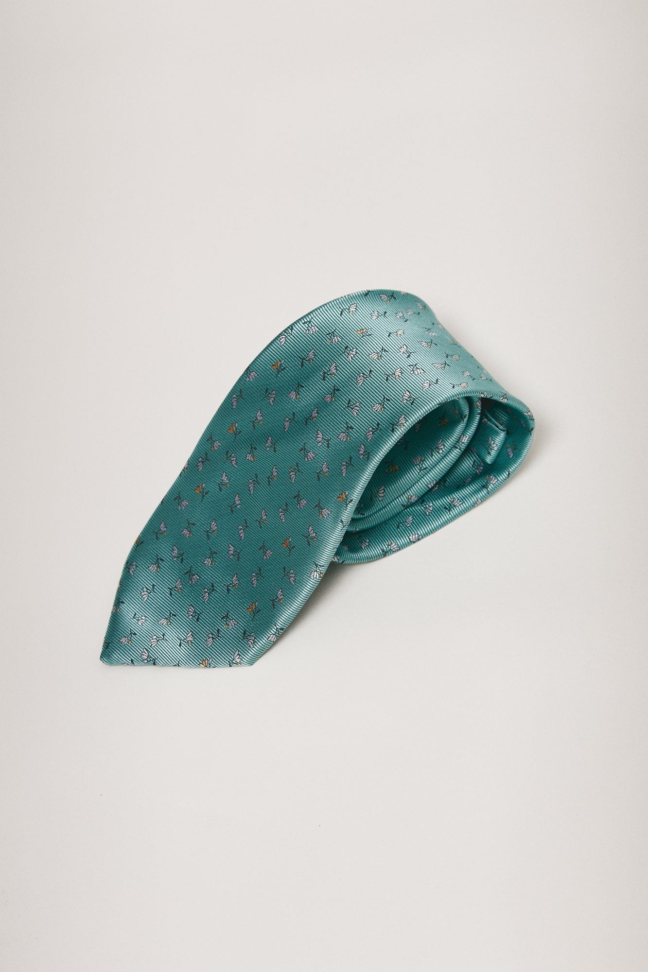 The Silk Tie Flor Fondo Turquesa-zoom-1