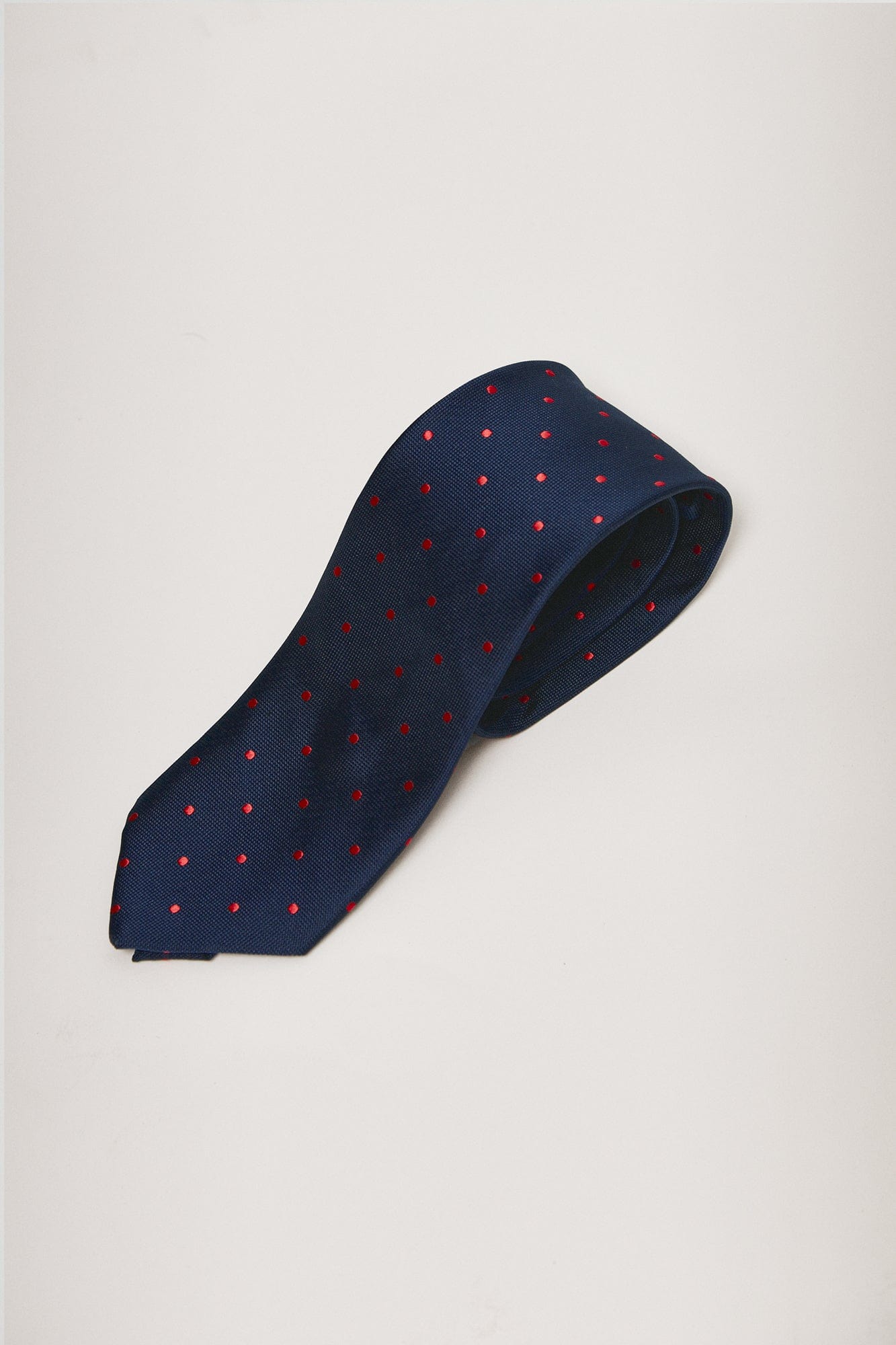 The Special Silk Tie Azul Marino Puntos Rojos-1