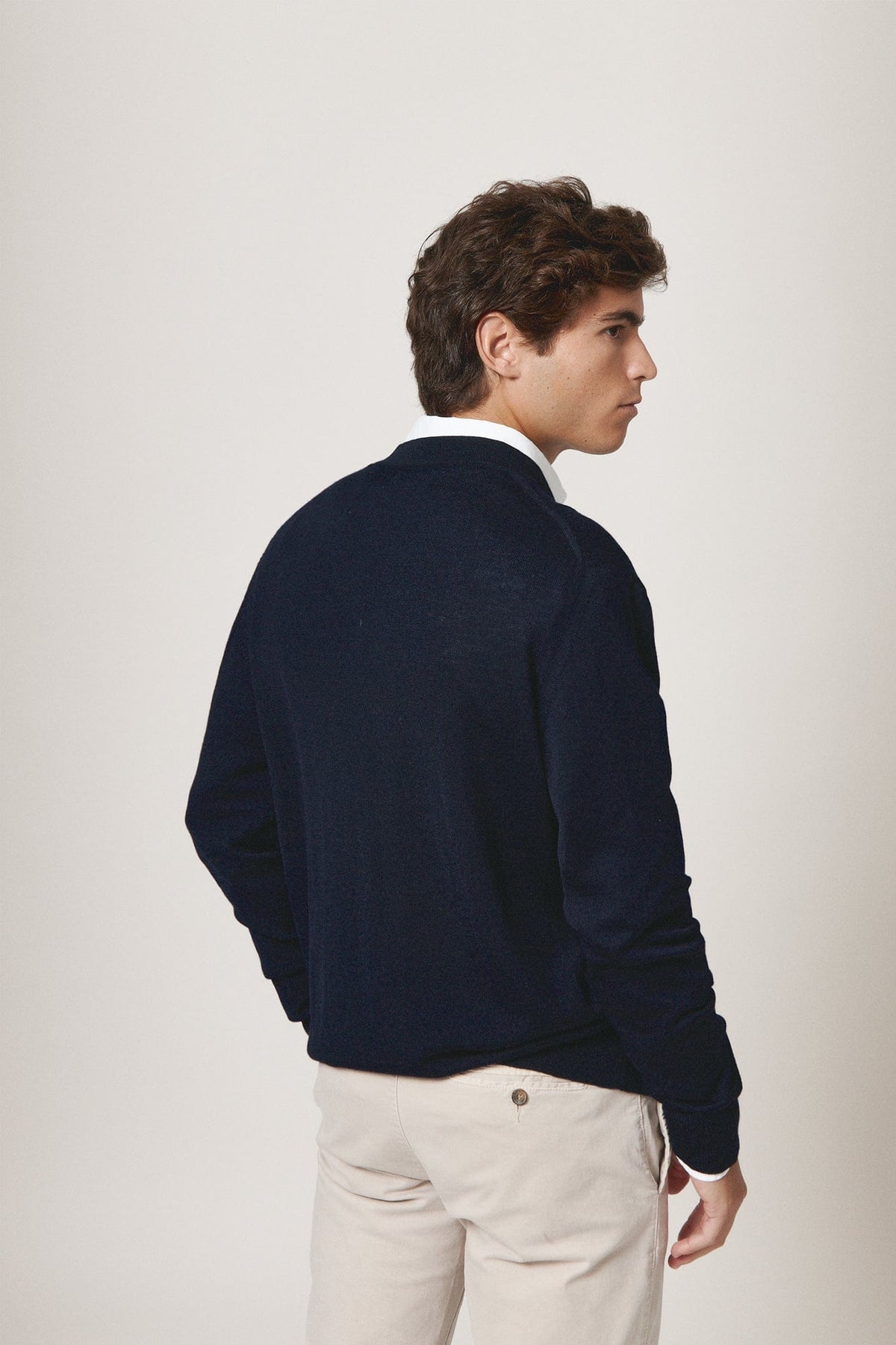 The Cardigan Merino Azul Marino-zoom-4