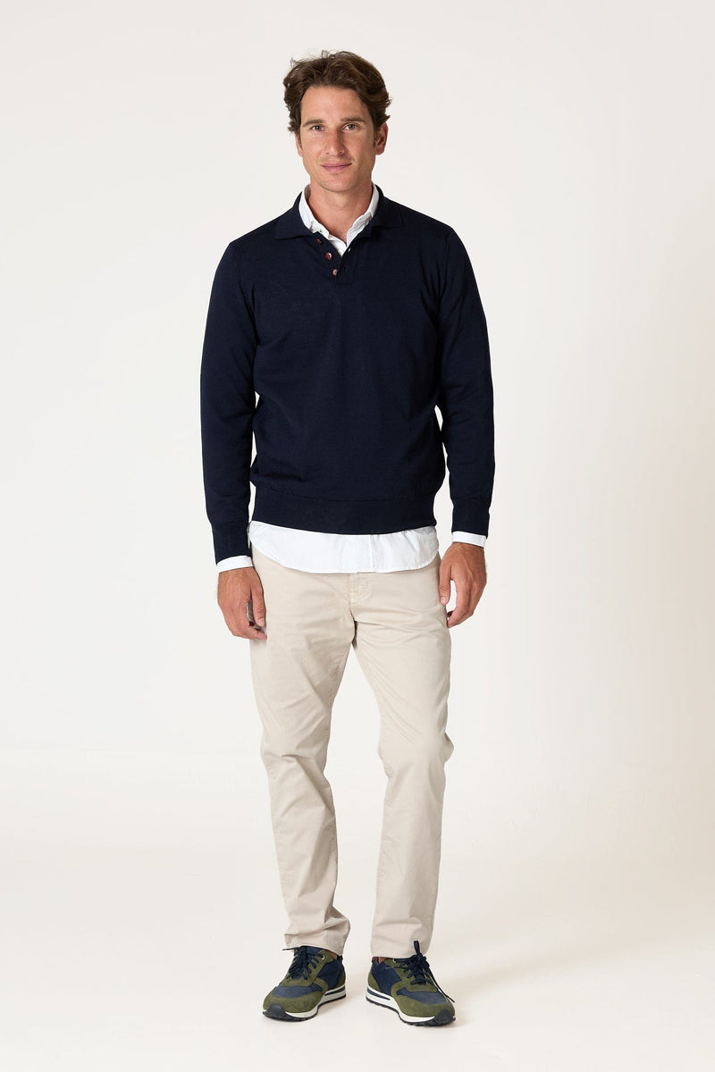 The Jersey Merino Polo Azul Marino-zoom-