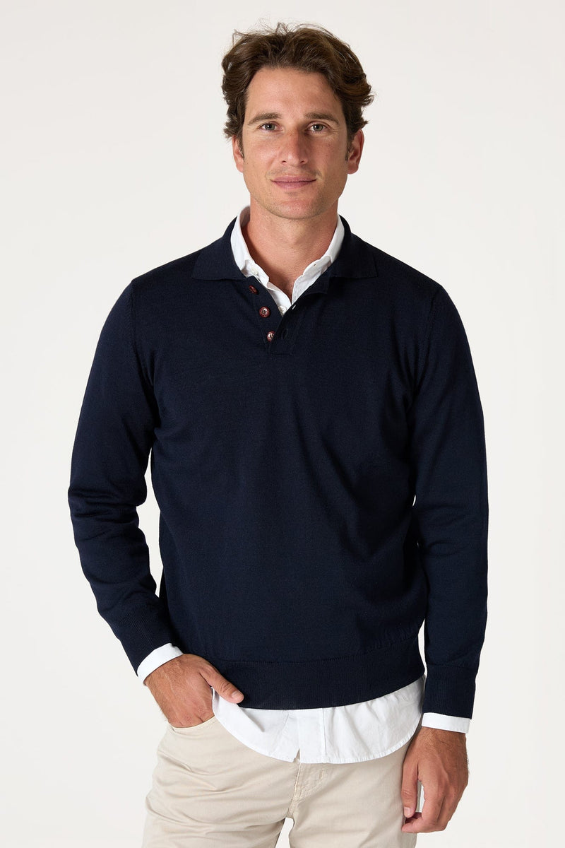 The Jersey Merino Polo Azul Marino-zoom-