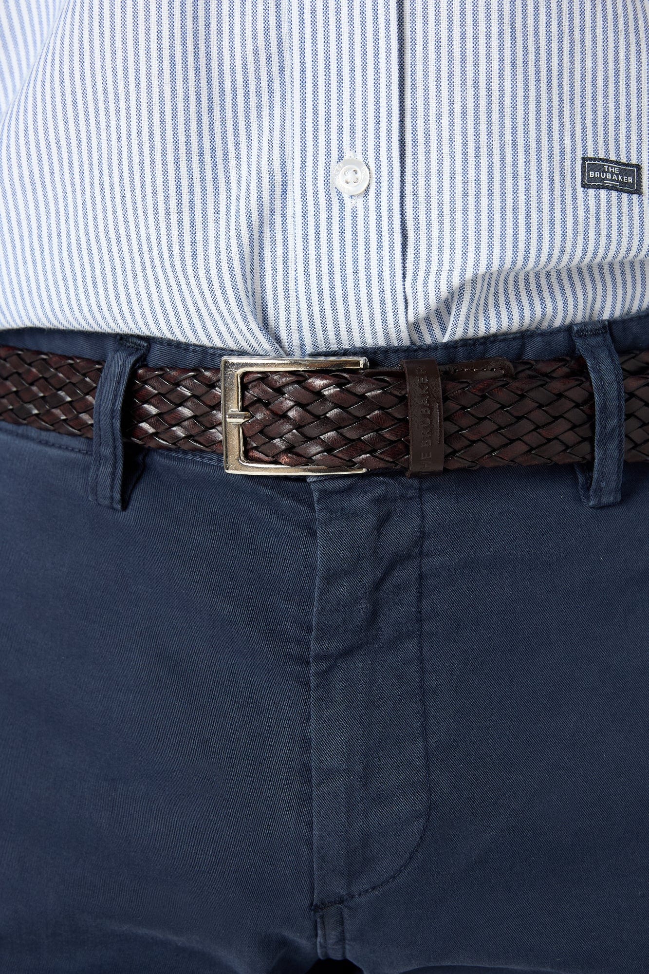 The Belt Trenzado Doble Marrón