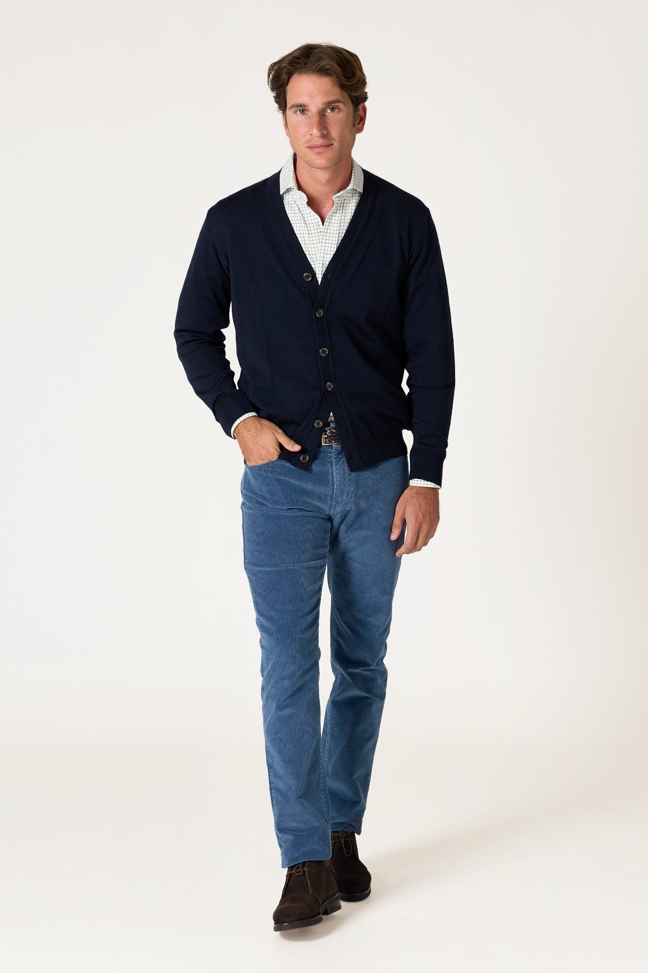 The Cardigan Merino Azul Marino-zoom-1