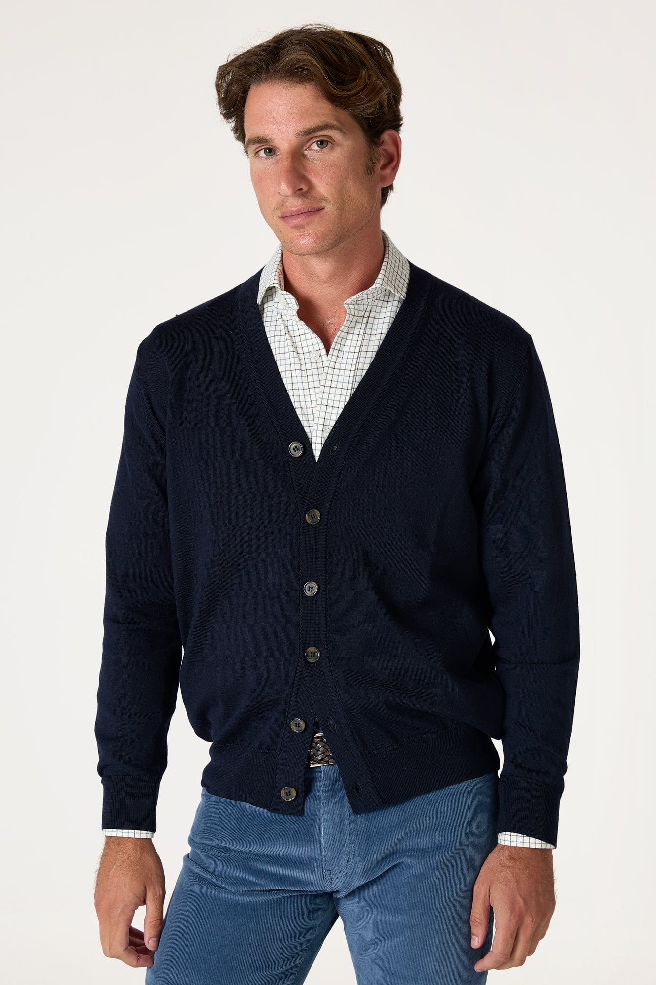 The Cardigan Merino Azul Marino-zoom-2
