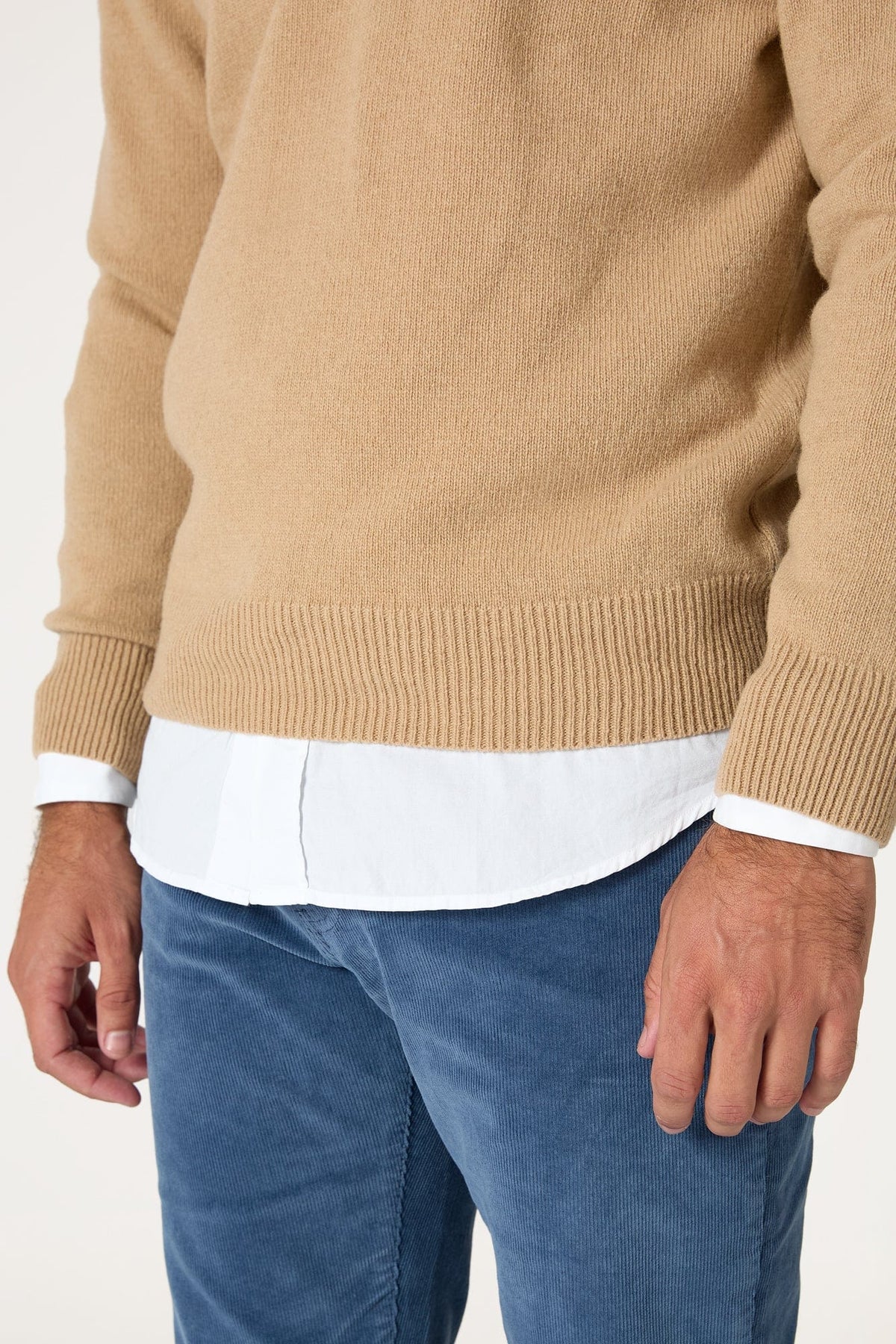 The Lambswool Halfzip Beige Seimeira-3