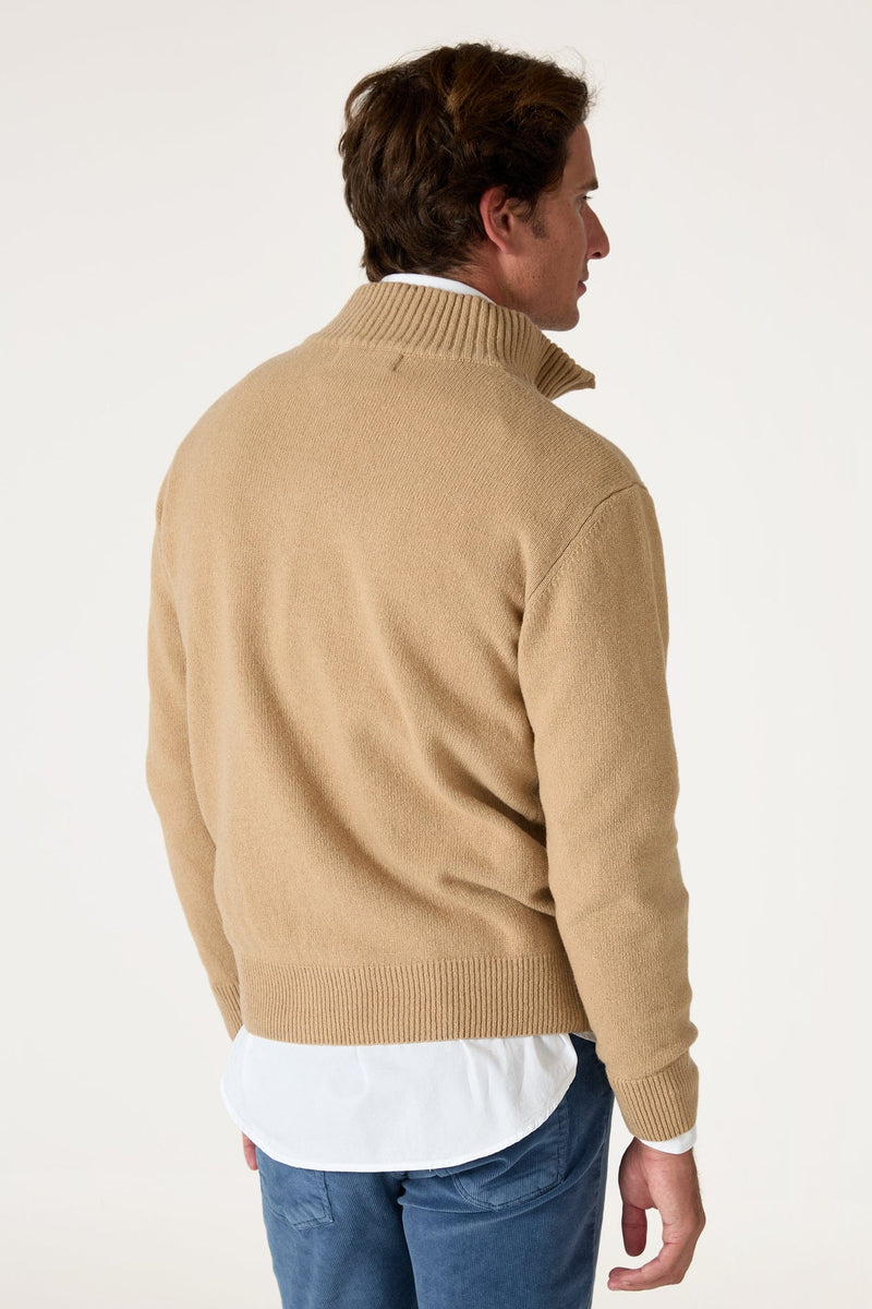 The Lambswool Halfzip Beige Seimeira-zoom-