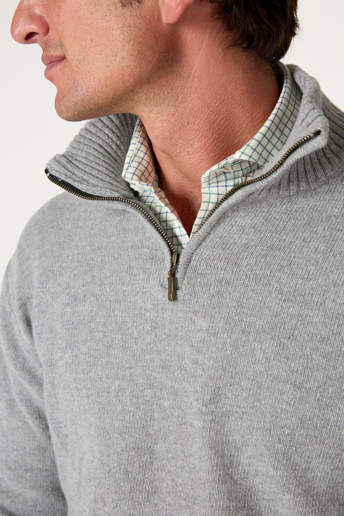 The Lambswool Halfzip Gris Huesca-2