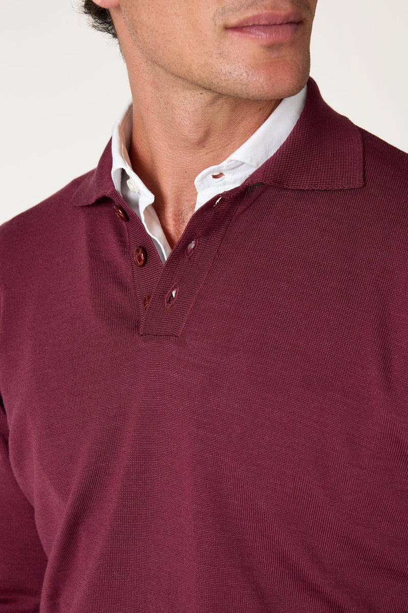 The Jersey Merino Polo Rosa Cubell-zoom-