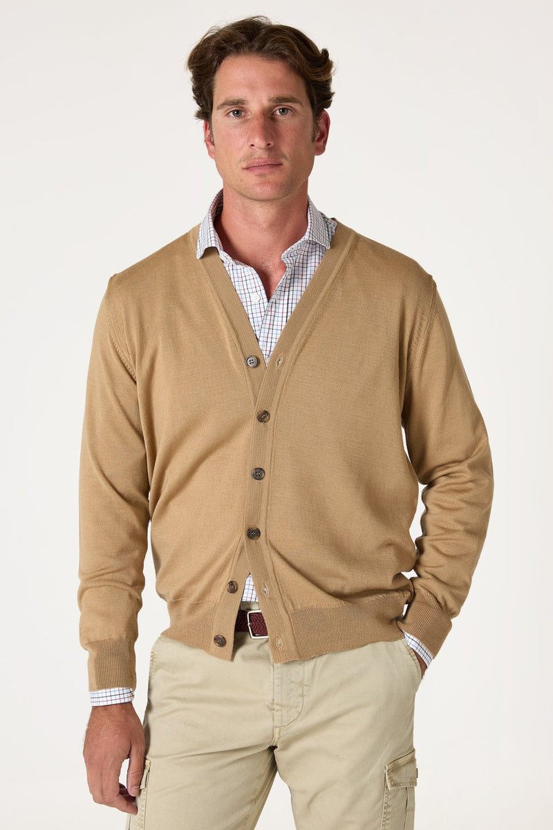 The Cardigan Merino Beige Campos-zoom-