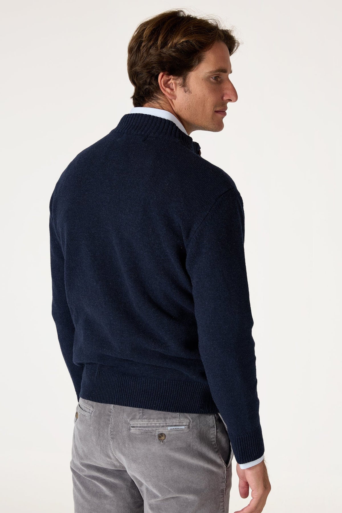 The Lambswool Botones Azul Marino-4