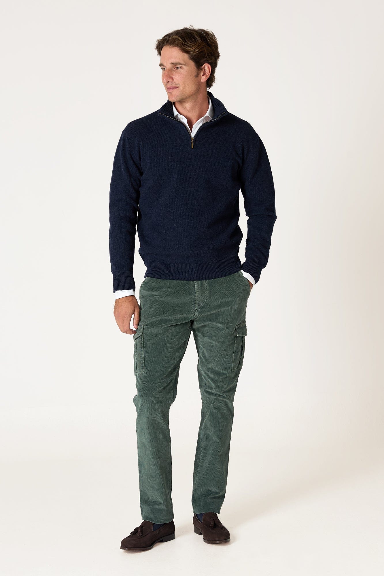 The Lambswool Halfzip Azul Marino