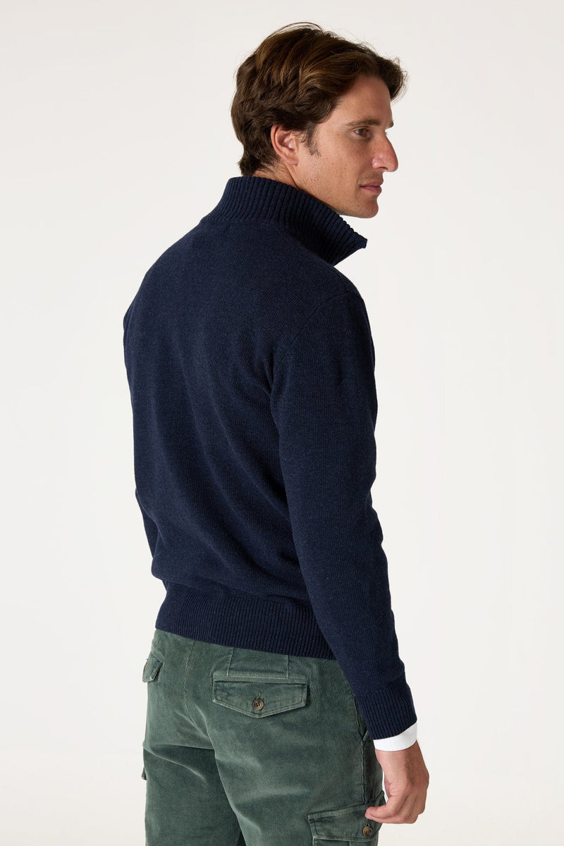 The Lambswool Halfzip Azul Marino-zoom-