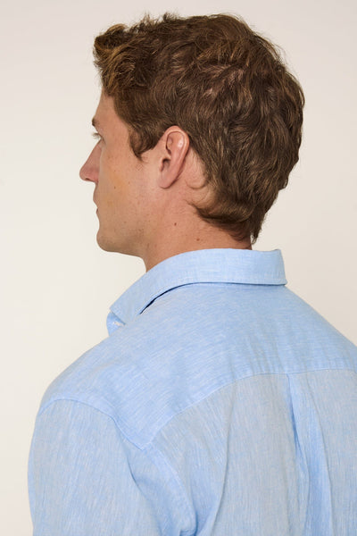 The Cotton Linen Camisa Azul Claro