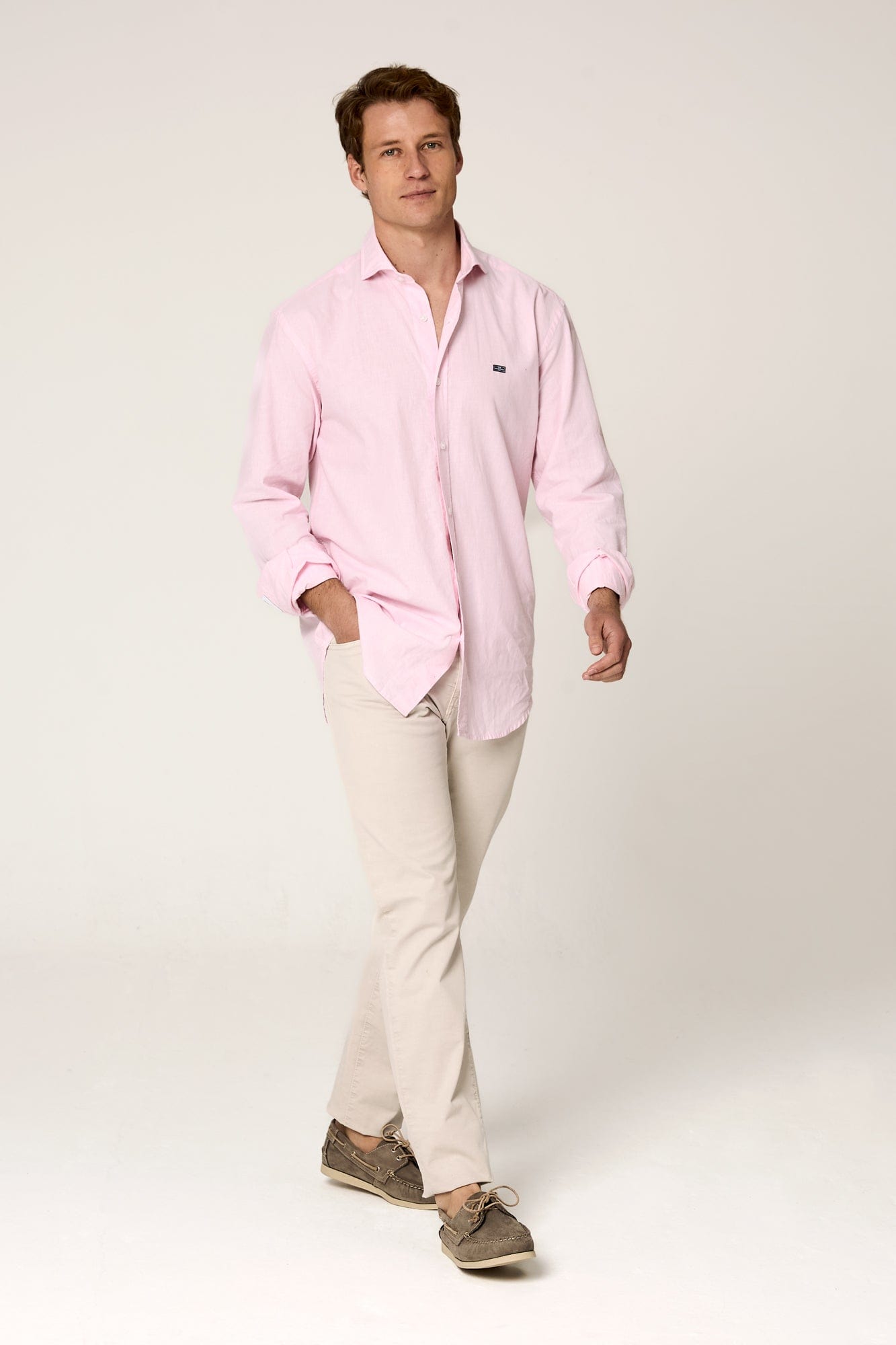 The Cotton Linen Camisa Rosa Zarza