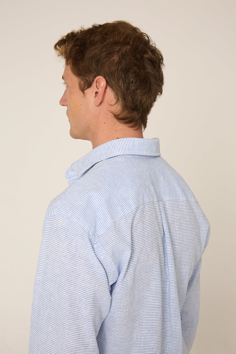 The Cotton Raya Azul Claro Horizontal-zoom-