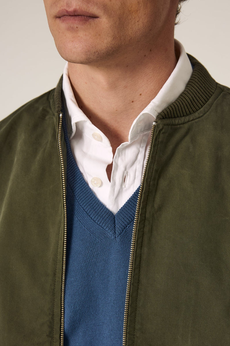 The Bomber Canvas Verde Pino-zoom-