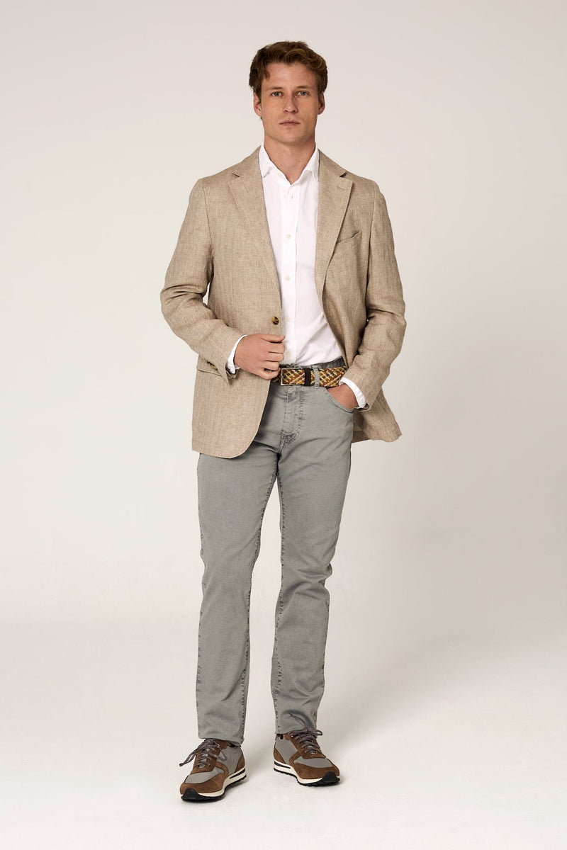 The Blazer Lino Espiga Beige-zoom-