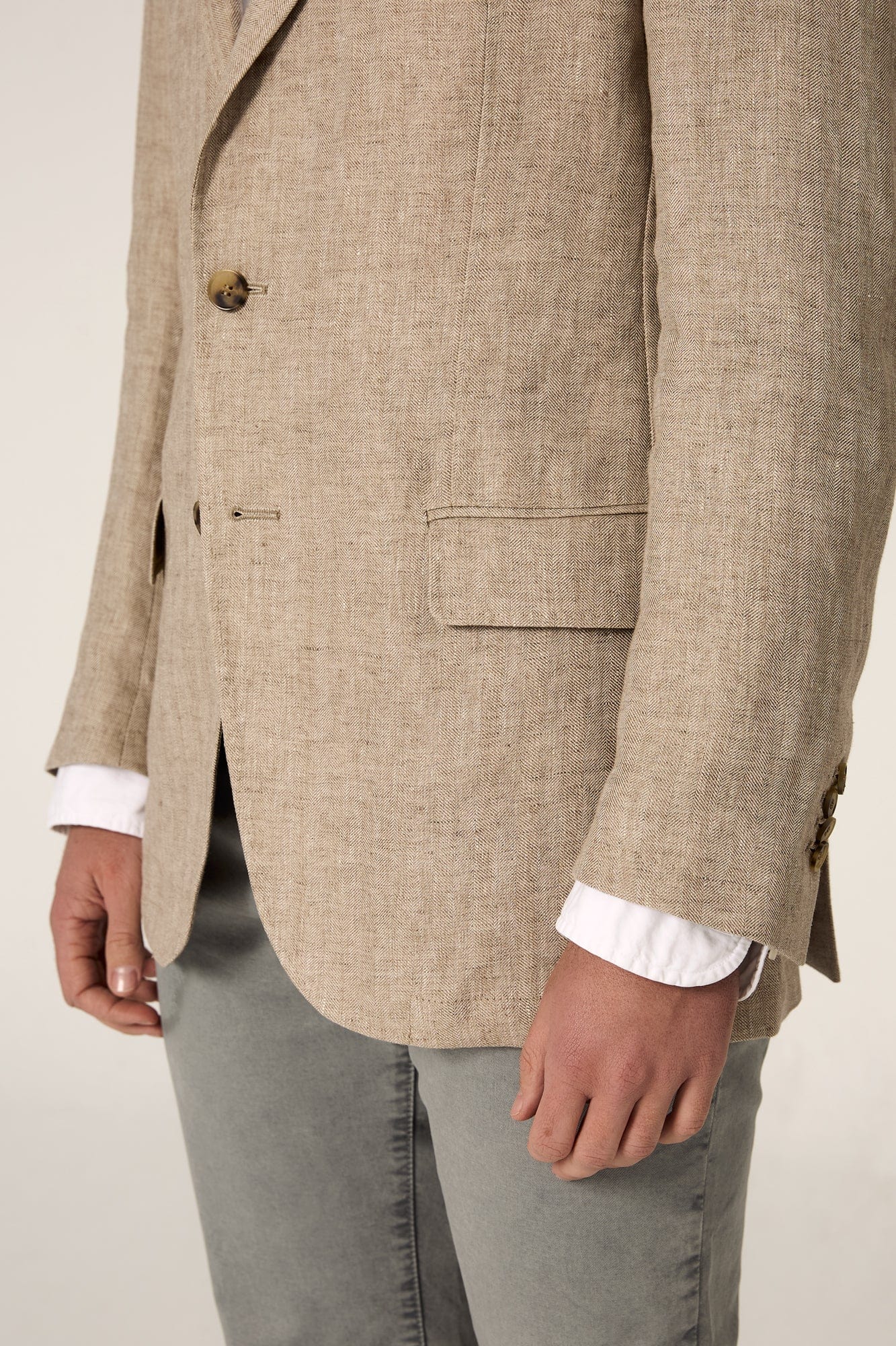The Blazer Lino Espiga Beige-2