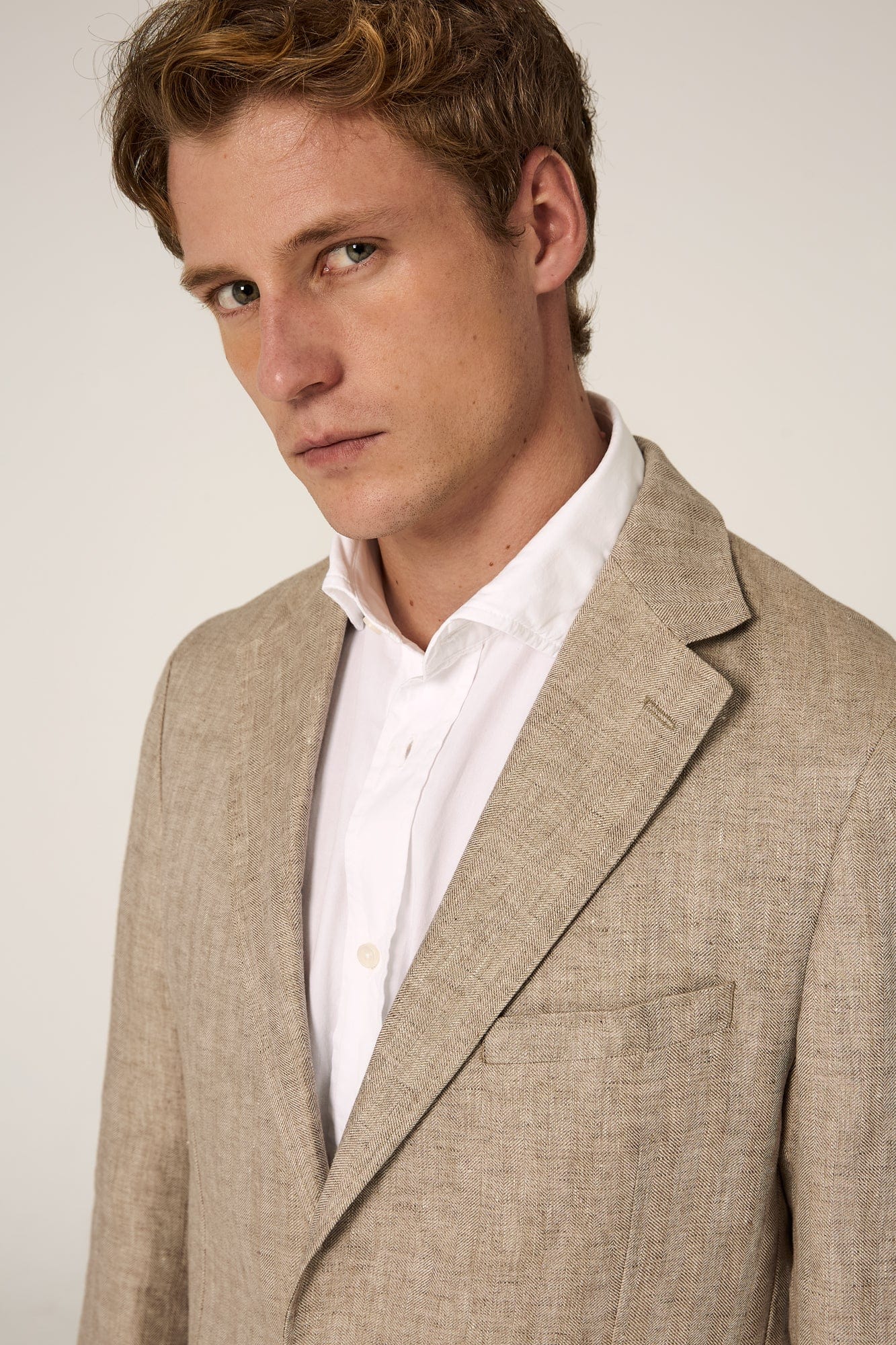 The Blazer Lino Espiga Beige-zoom-4