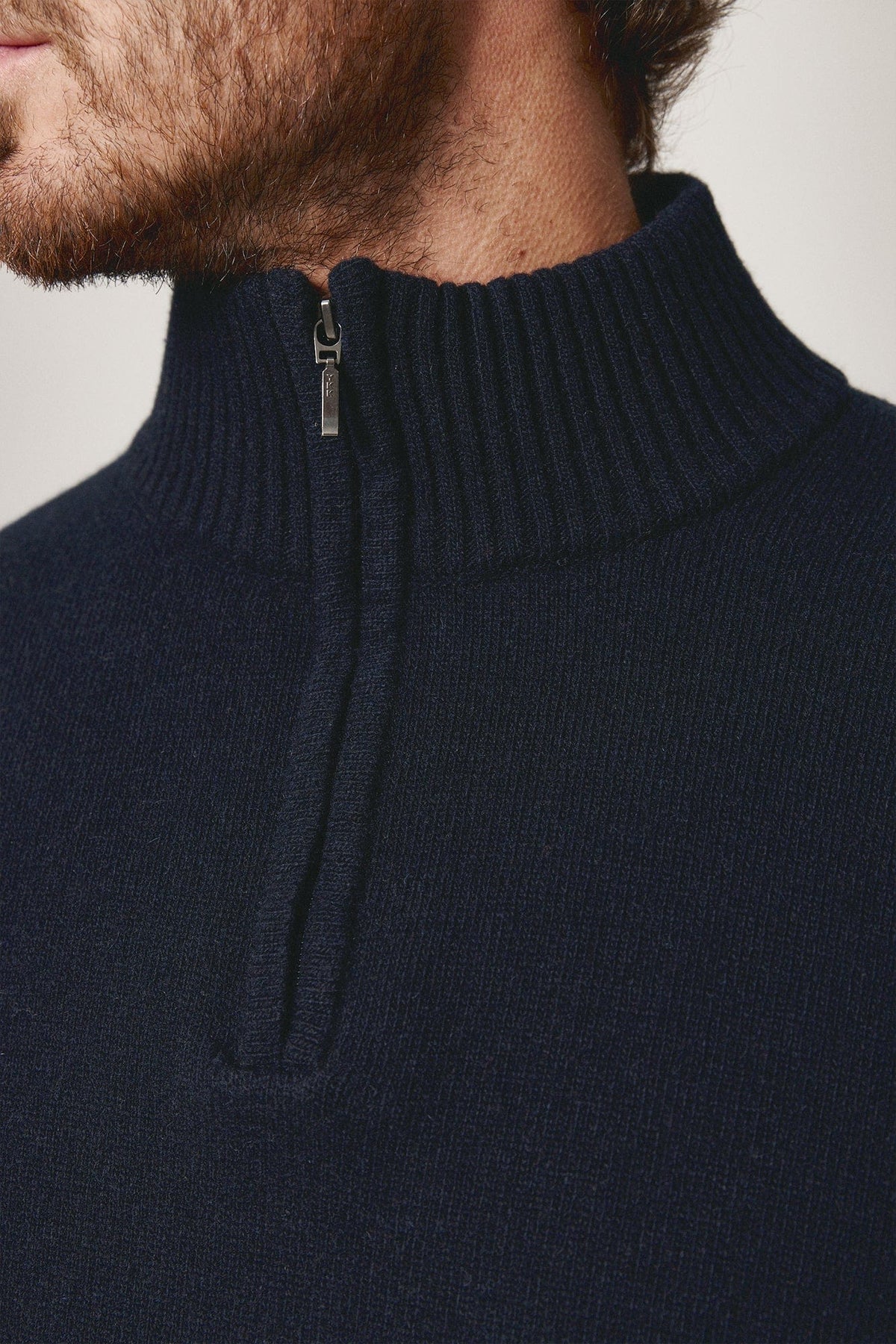 The Lambswool HalfZip Azul Marino-4