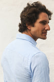 The Cotton Linen Polera Cuadros Celeste