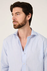 The Popelin Raya Azul y Blanco