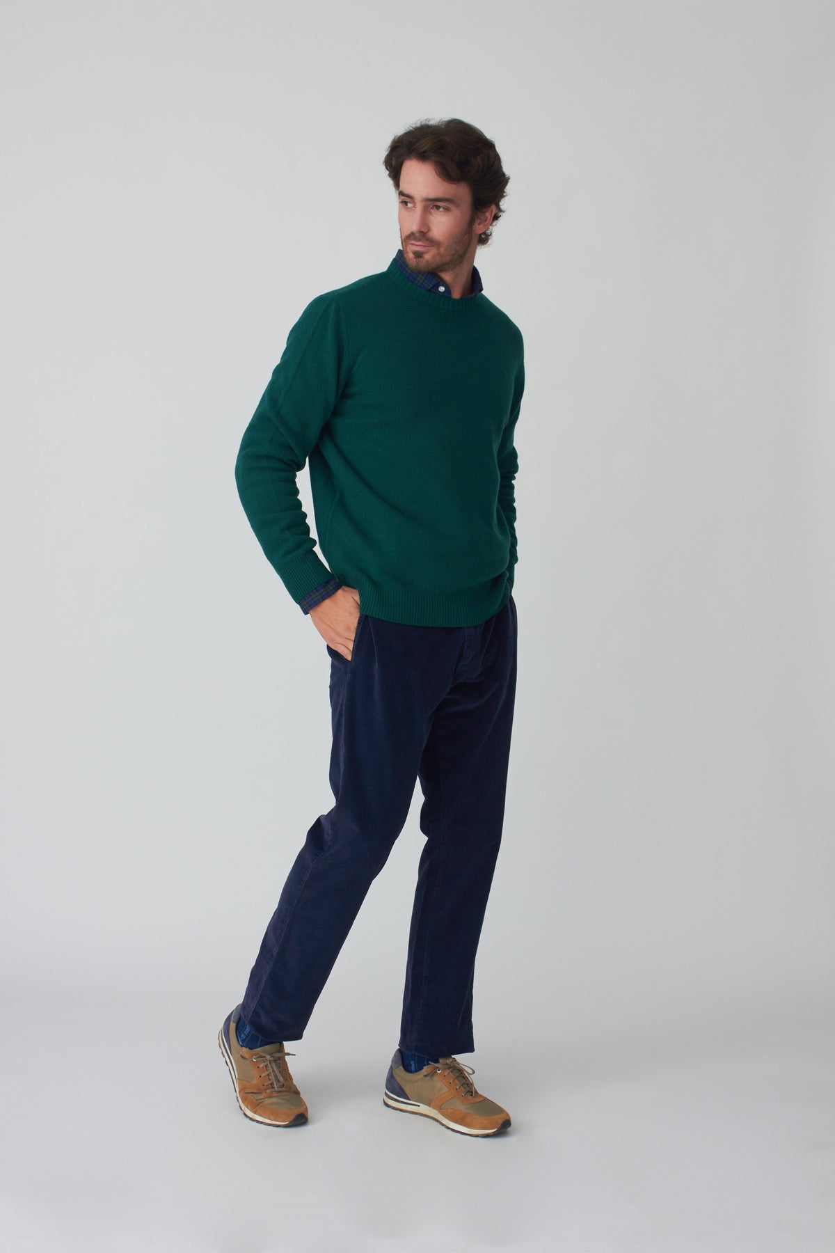 The Lambswool Scoop Verde Pino-zoom-2