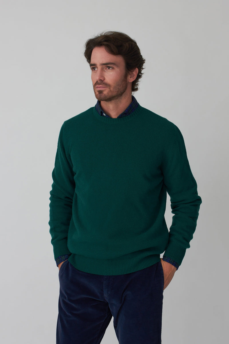 The Lambswool Scoop Verde Pino-zoom-