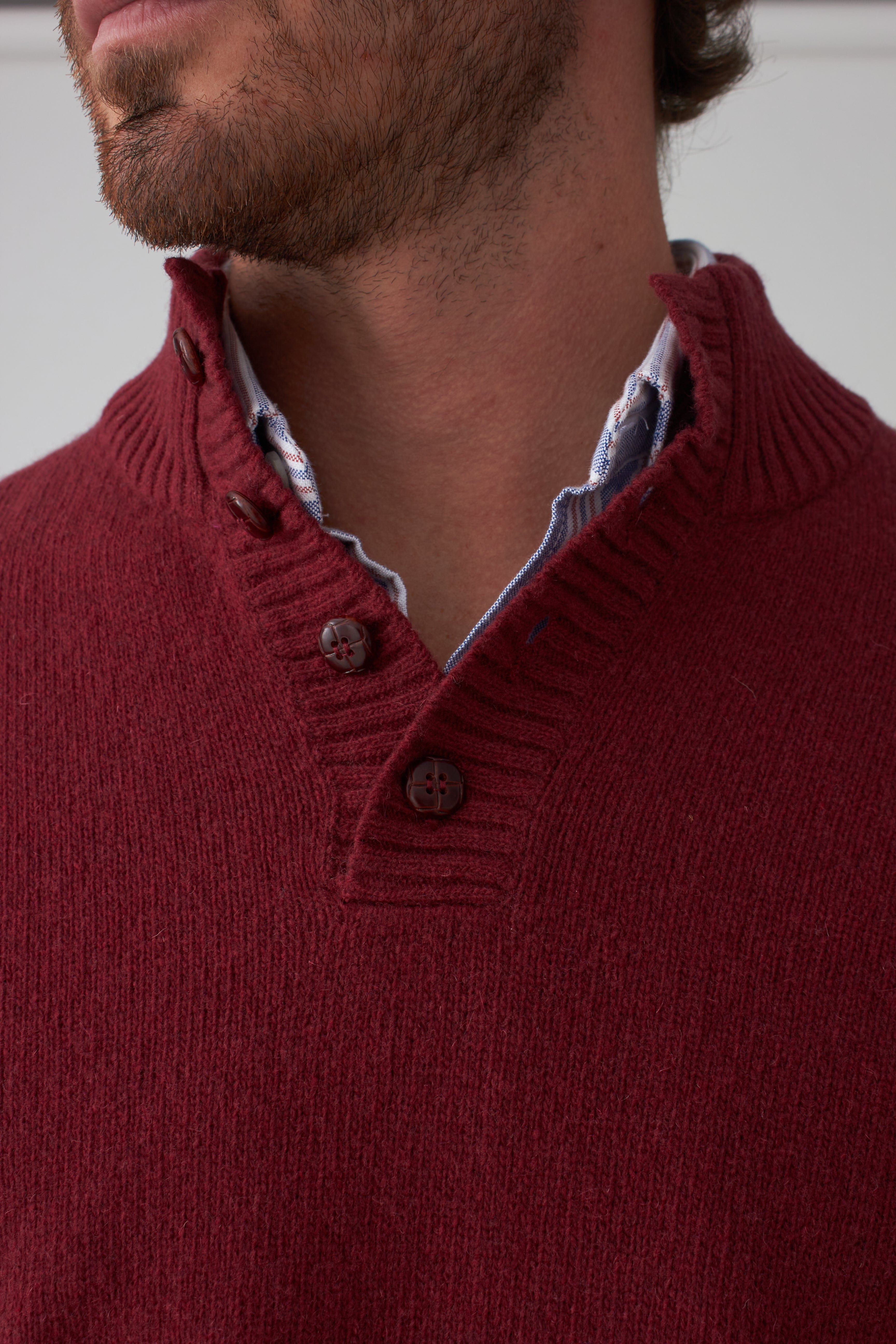 The Lambswool Botones Granate-zoom-3