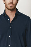 camisa pique azul marino BRUBAKER