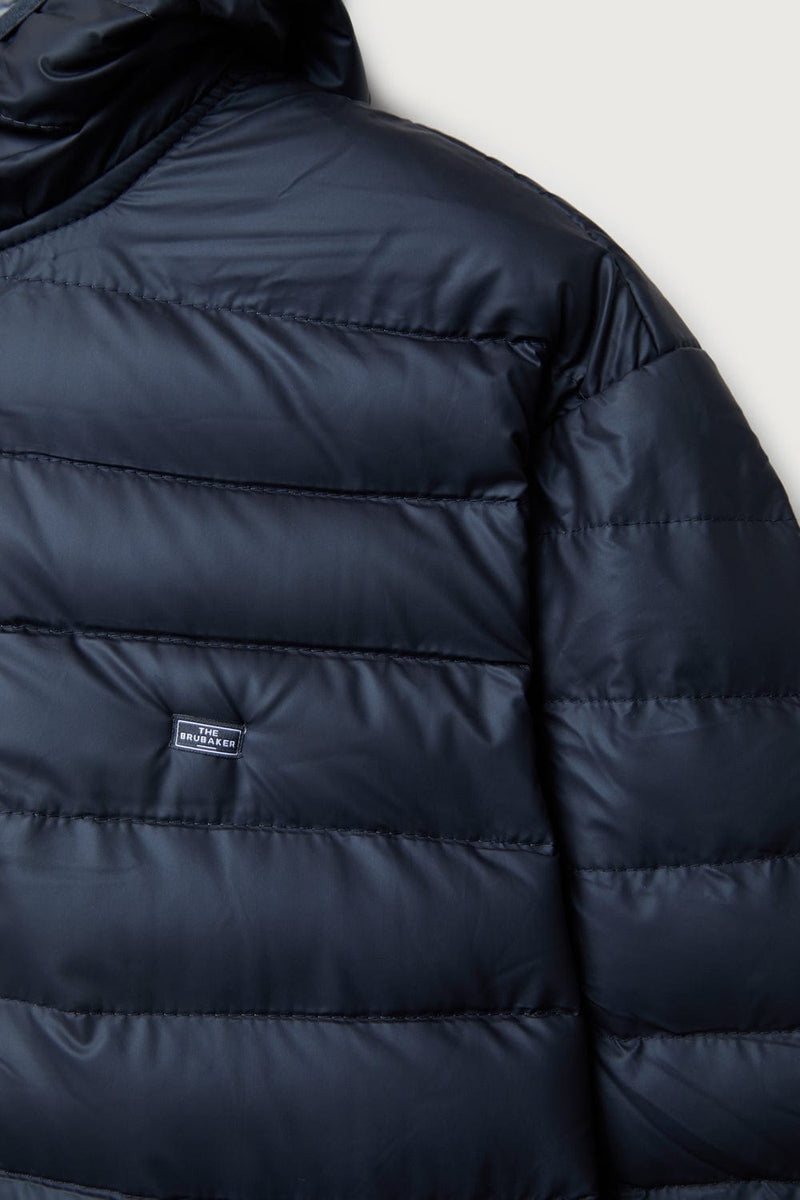 The Chaqueta Acolchada Capucha Azul Marino-zoom-