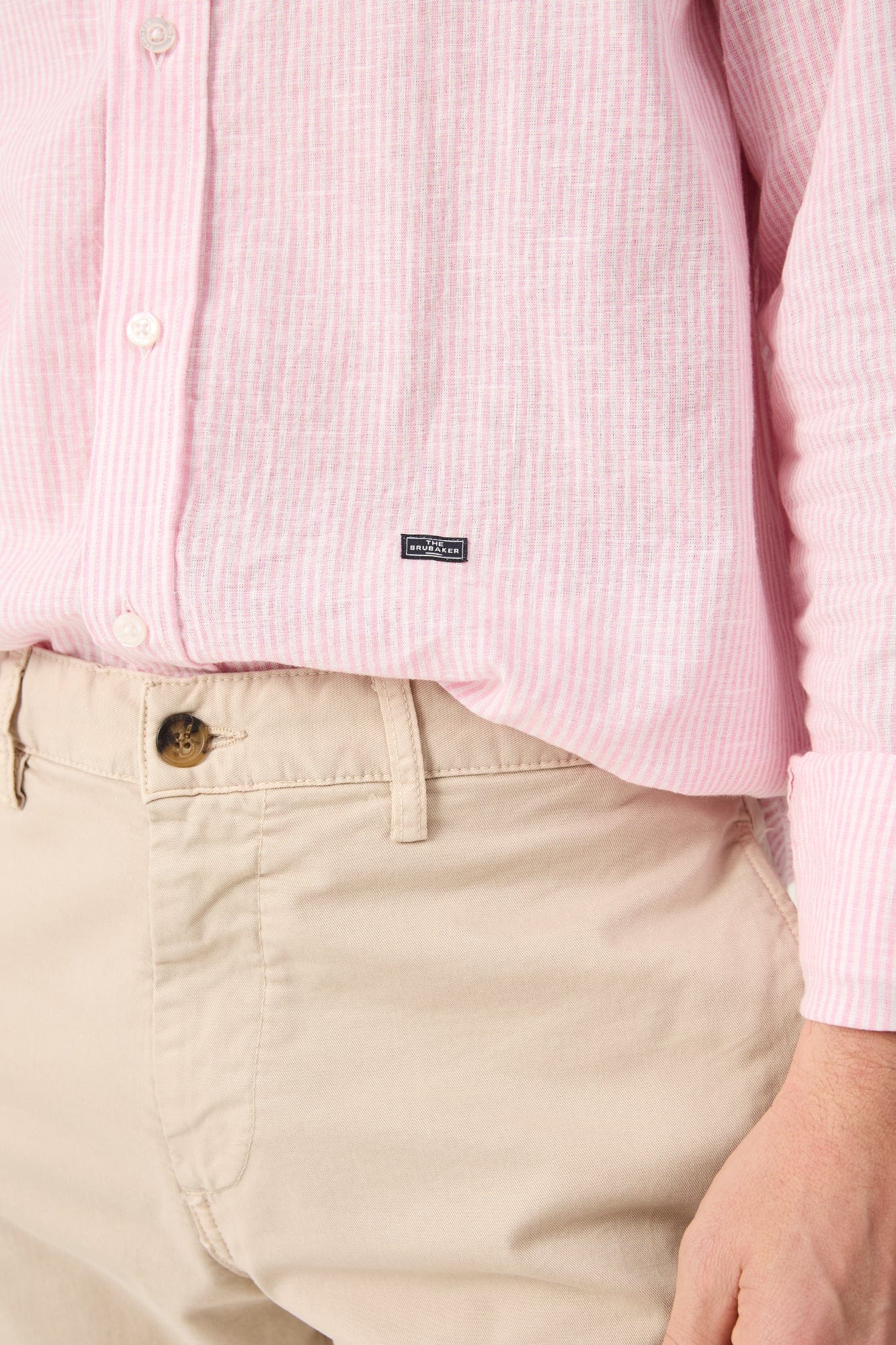 The Cotton Linen Camisa Raya Rosa-3
