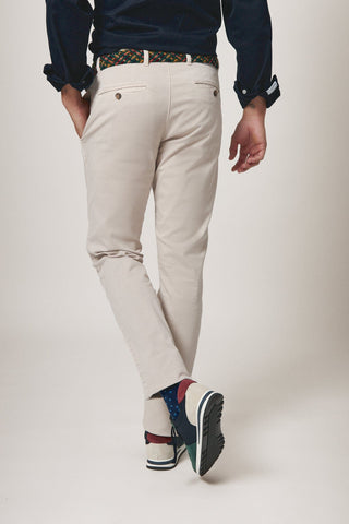 pantalon algodon beige BRUBAKER