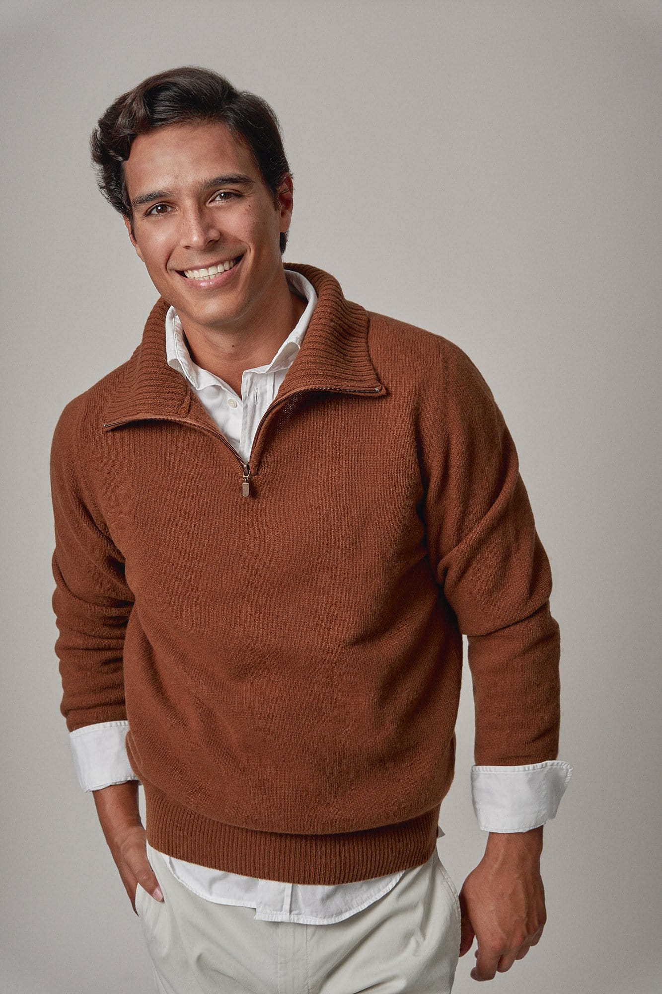 The Lambswool Halfzip Marrón Talavera
