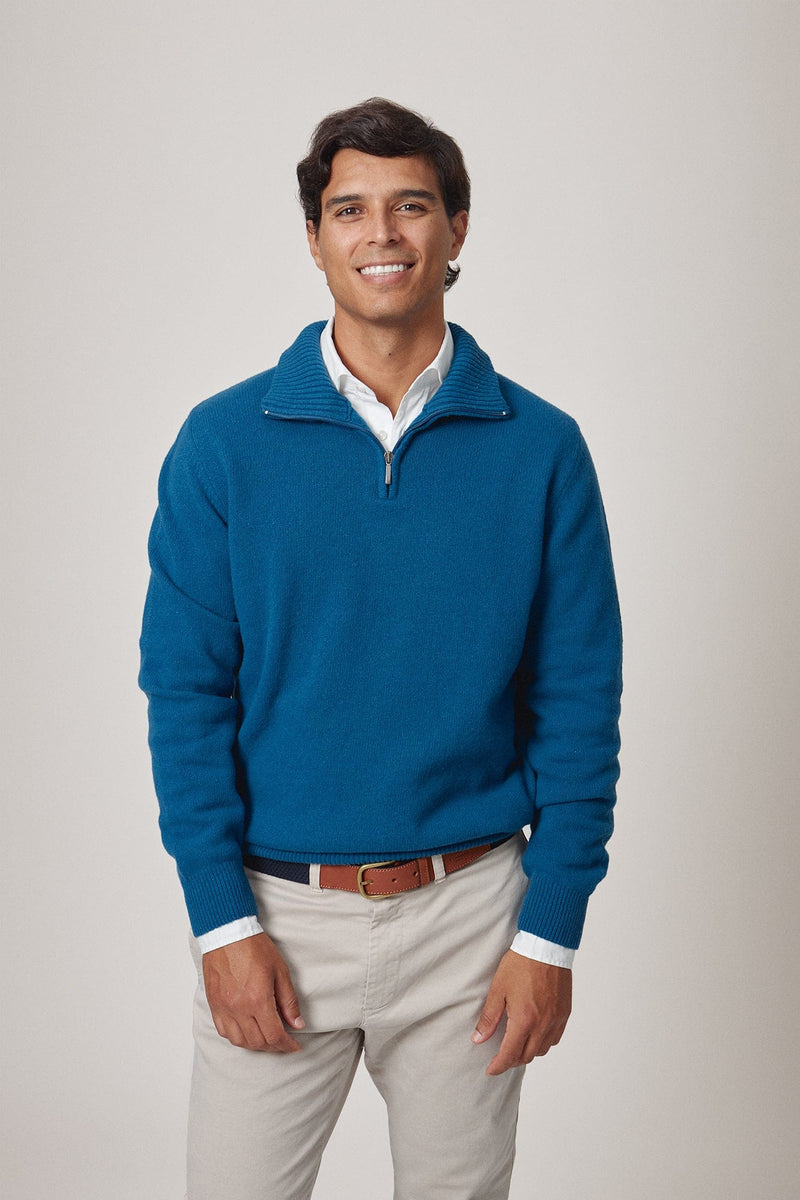 The Lambswool Halfzip Oceano-zoom-